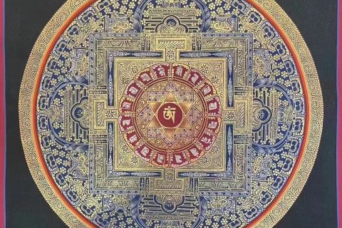 编号191-875384：彩绘唐卡-时轮金刚坛城（20*20CM左右）