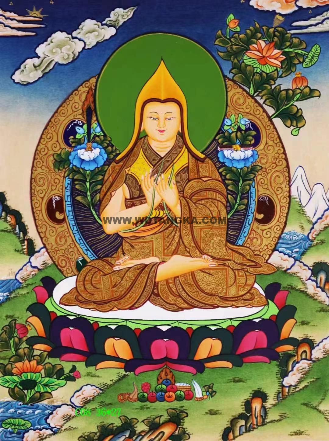 编号138-215590:彩绘唐卡-宗喀巴(36*27CM左右)