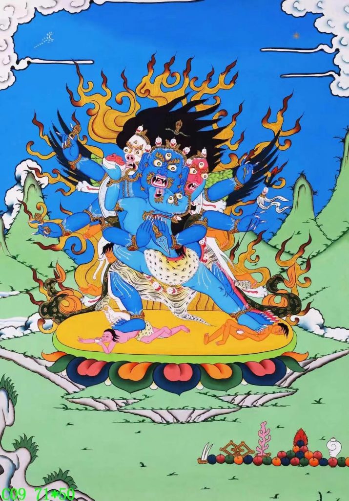 编号138-236646：彩绘唐卡-普巴金刚（71*50CM左右）