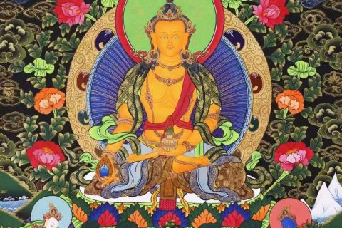 编号138-340570：彩绘唐卡-地藏王菩萨（76*55CM左右）