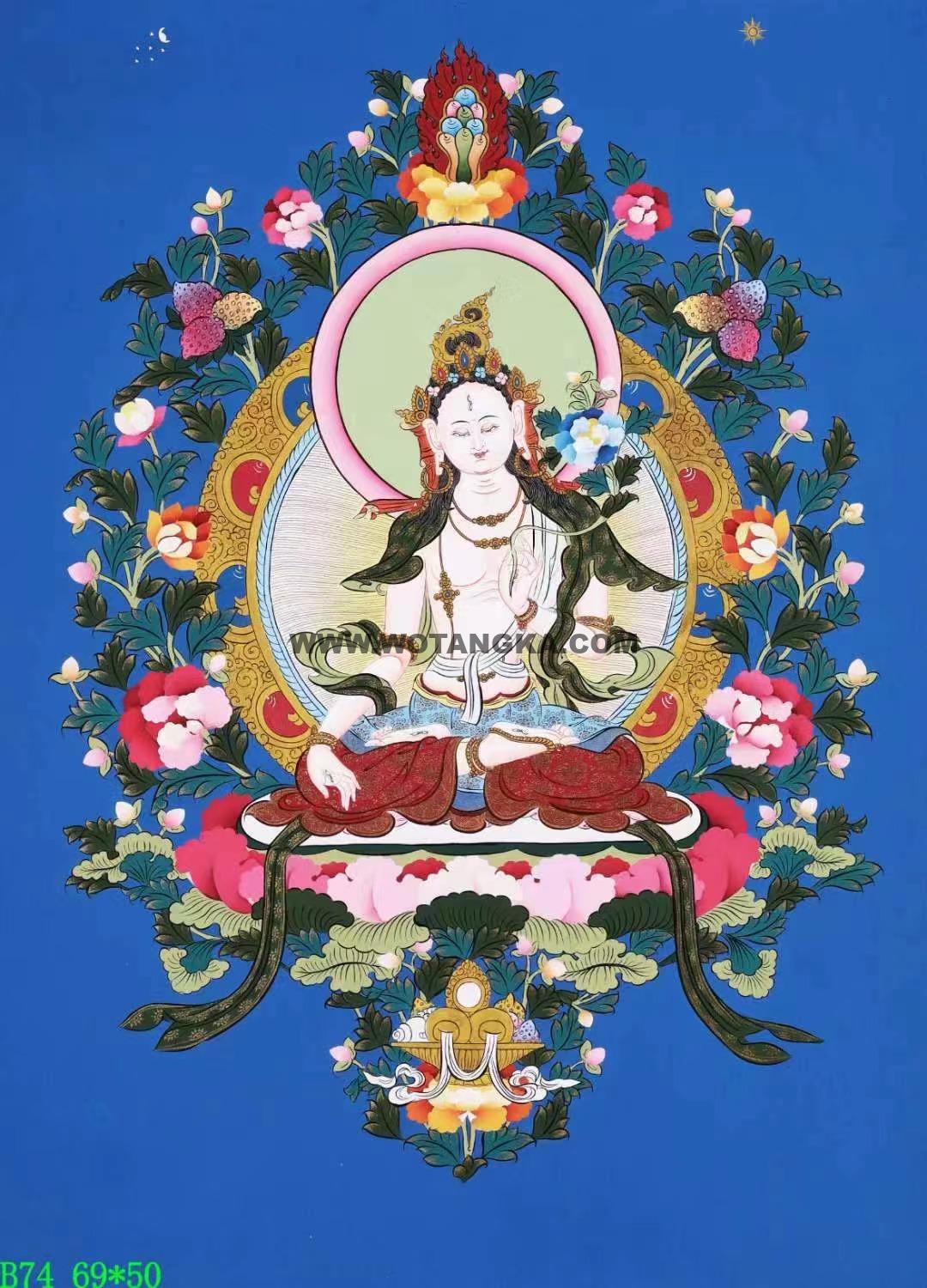 编号138-352161:彩绘唐卡-白度母(69*50CM左右)
