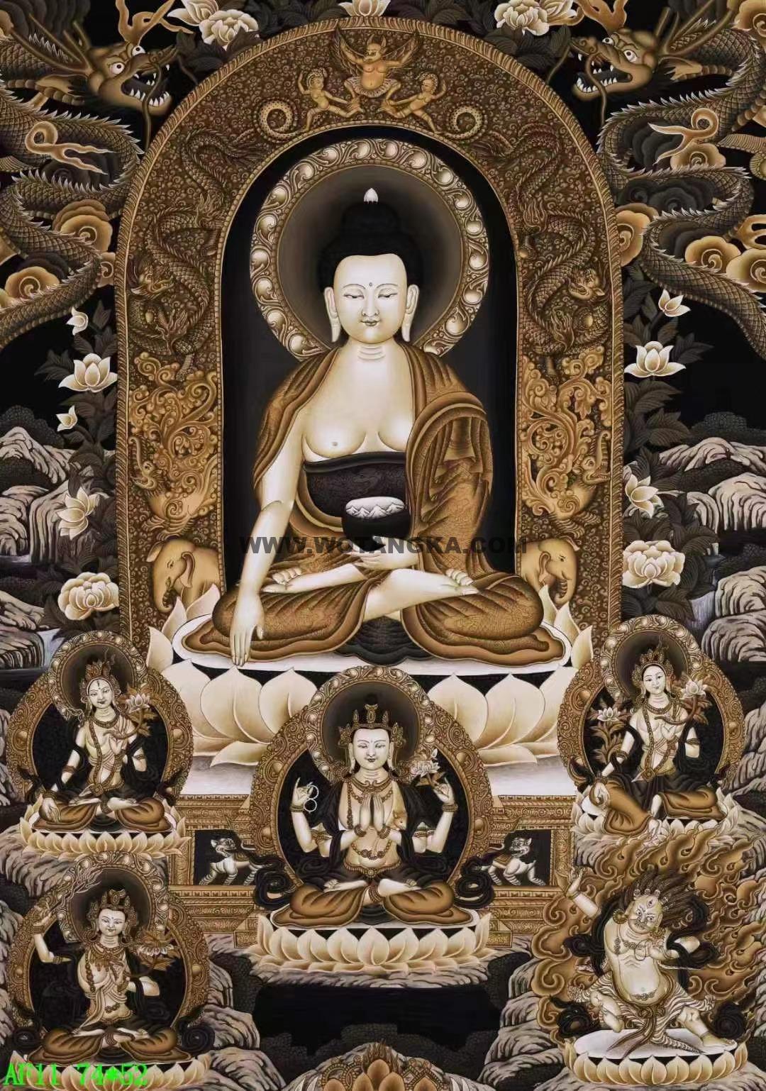 编号138-432625:彩绘唐卡-释迦牟尼佛(74*52CM左右)