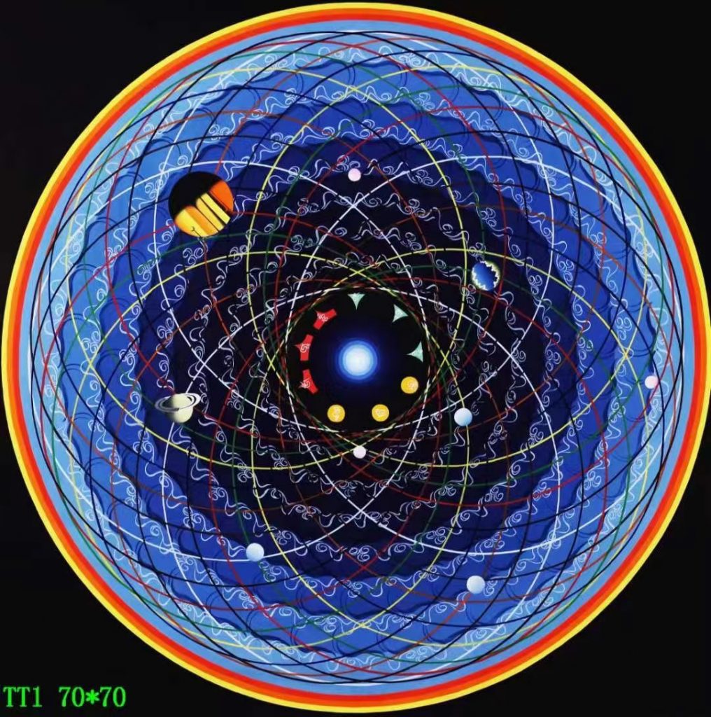 编号138-489650：彩绘唐卡-宇宙冥想坛城（70*70CM左右）