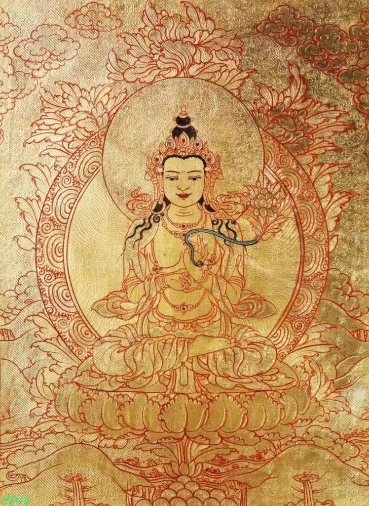 编号138-640070：黄金唐卡-大势至菩萨（23*16CM左右）