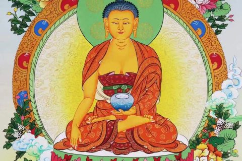 编号138-676712：彩绘唐卡-释迦牟尼佛（40*30CM左右）