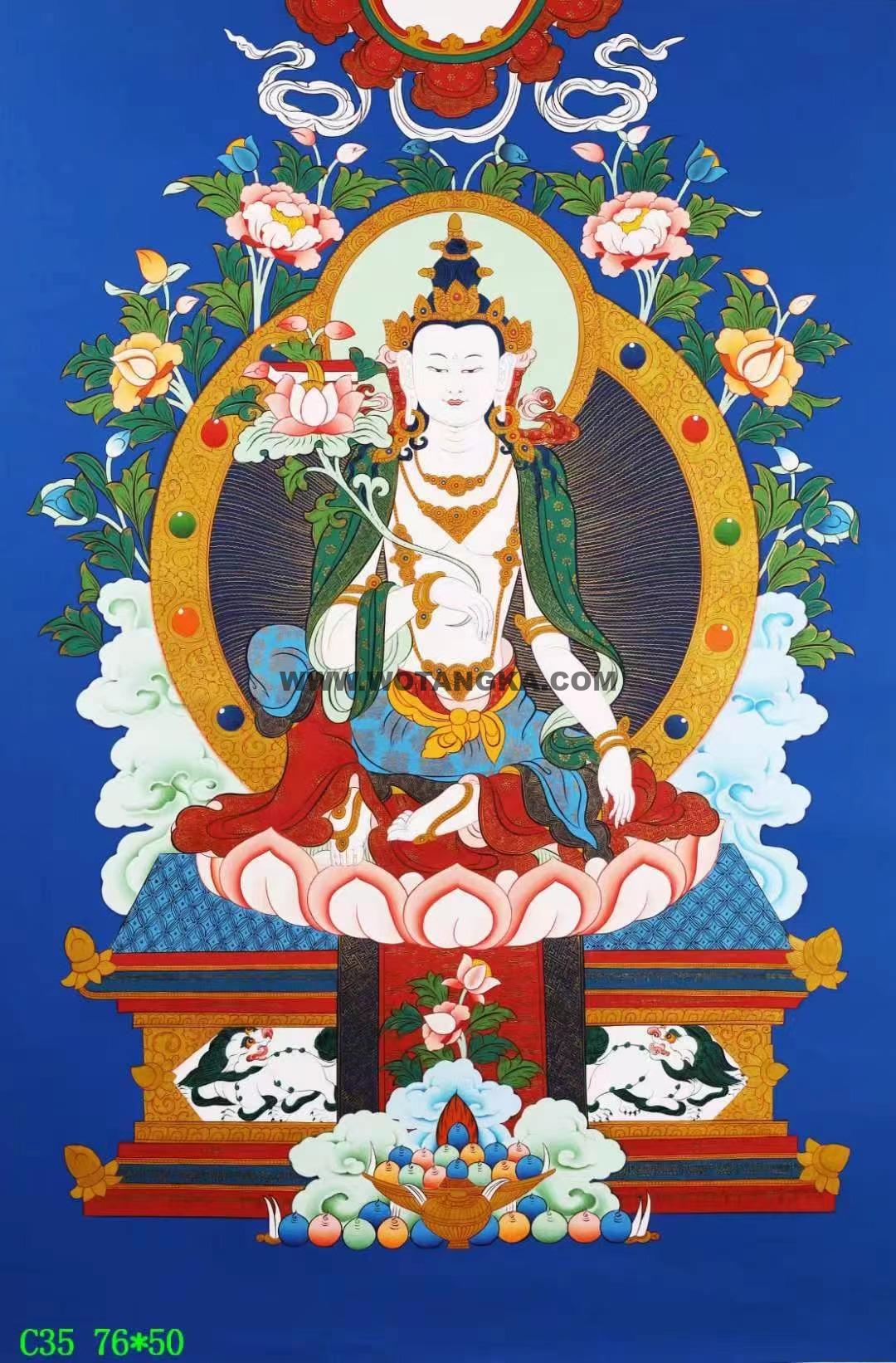 编号138-756065：彩绘唐卡-普贤菩萨（76*50CM左右）