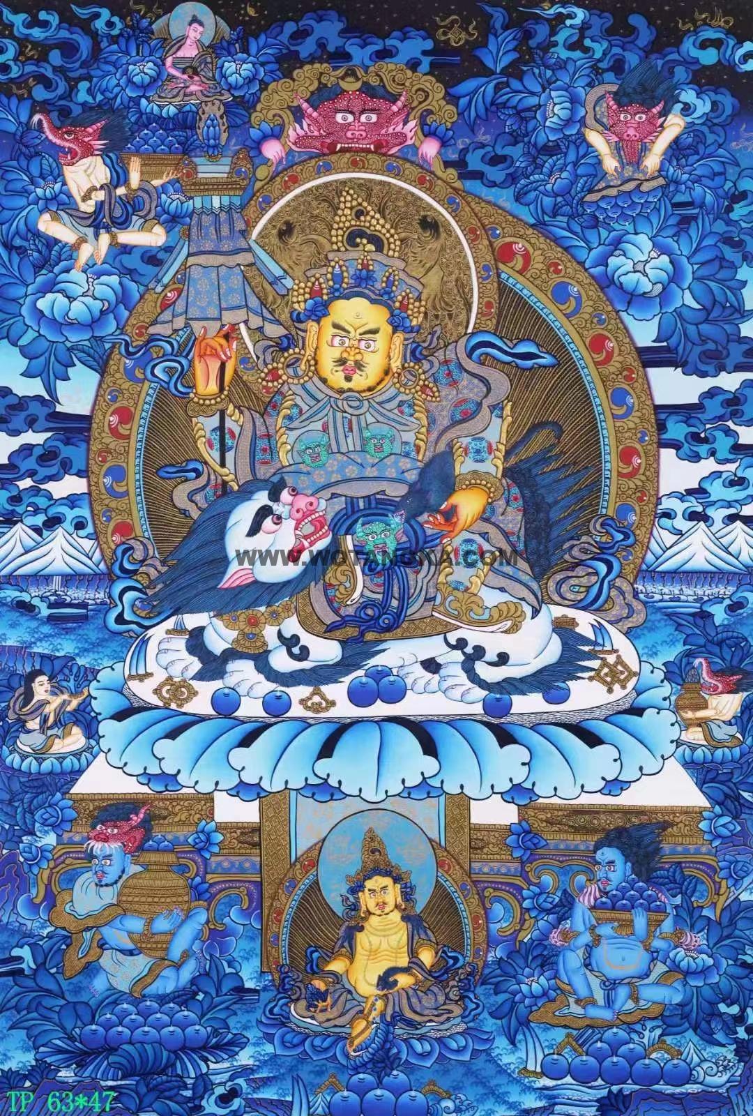 编号138-892878:蓝金唐卡-财宝天王(63*47CM左右)