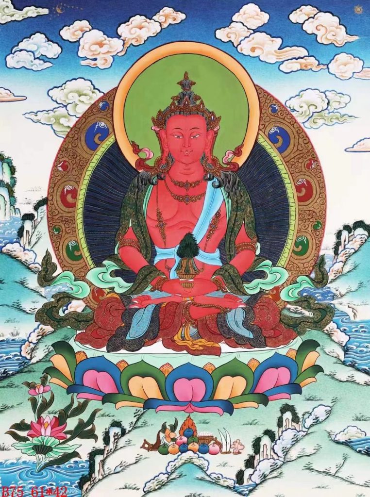 编号138-992654：彩绘唐卡-长寿佛（61*42CM左右）