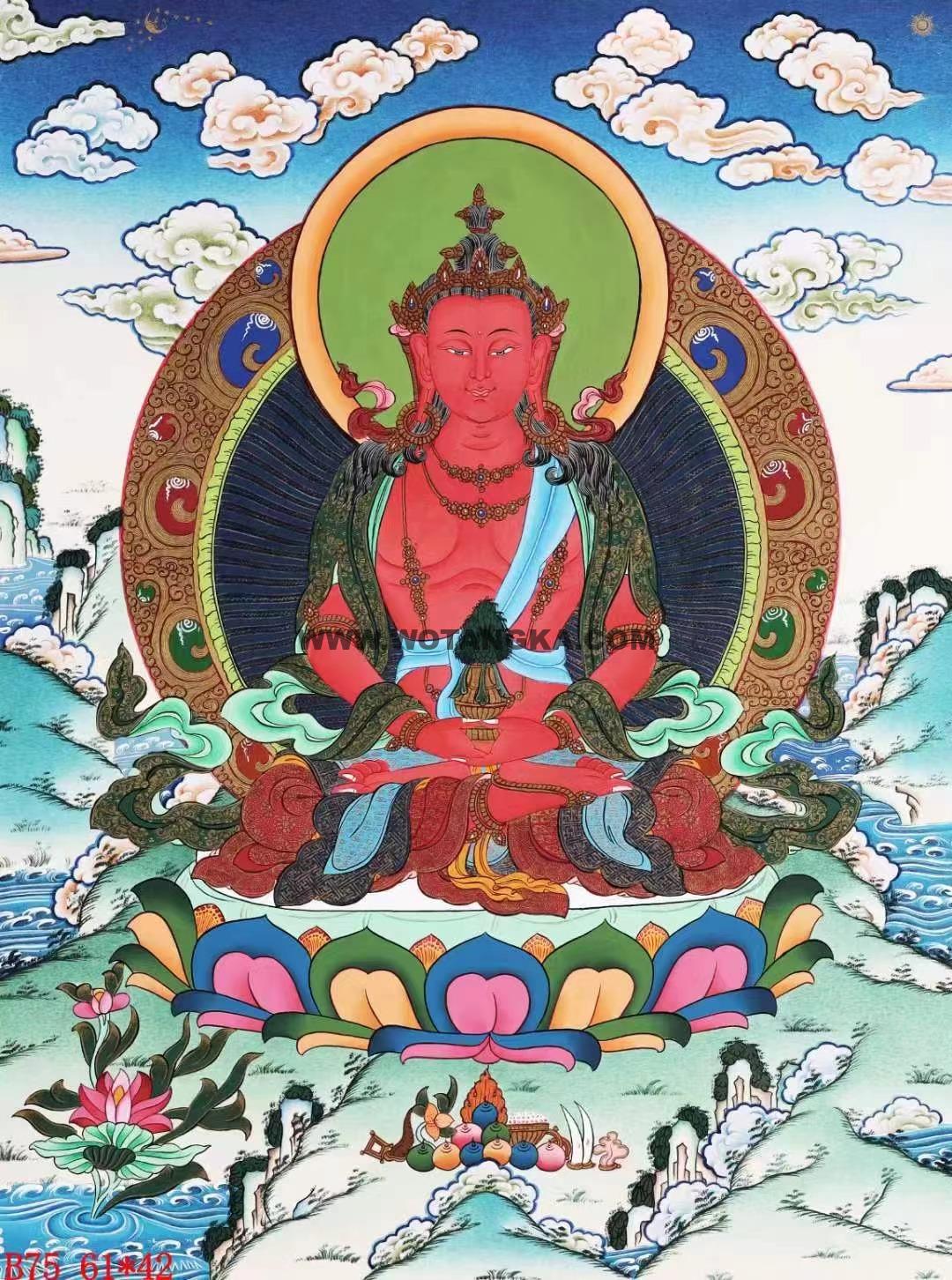 编号138-992654:彩绘唐卡-长寿佛(61*42CM左右)
