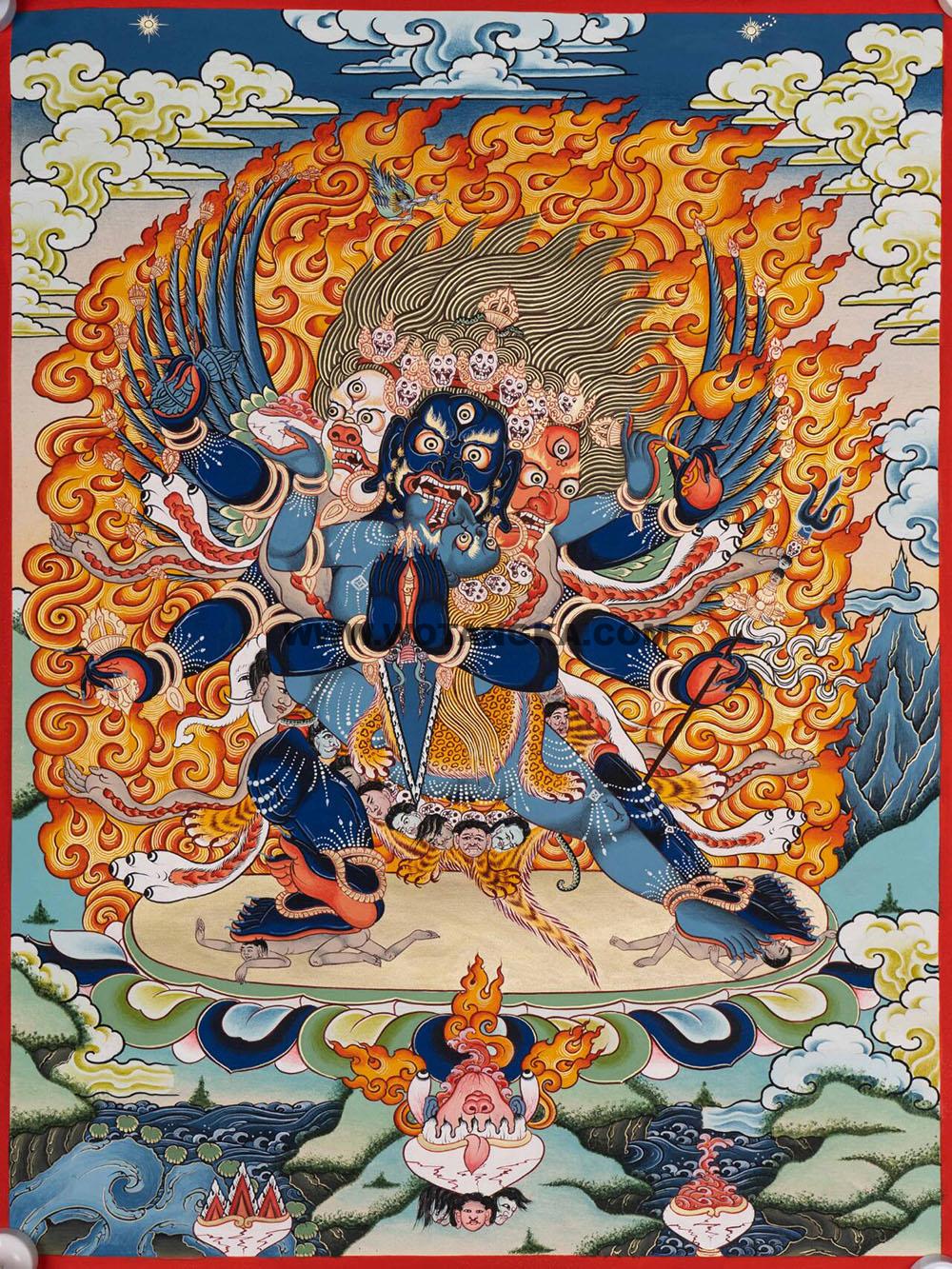 编号188-269633:彩绘唐卡-普巴金刚(60*45CM左右)
