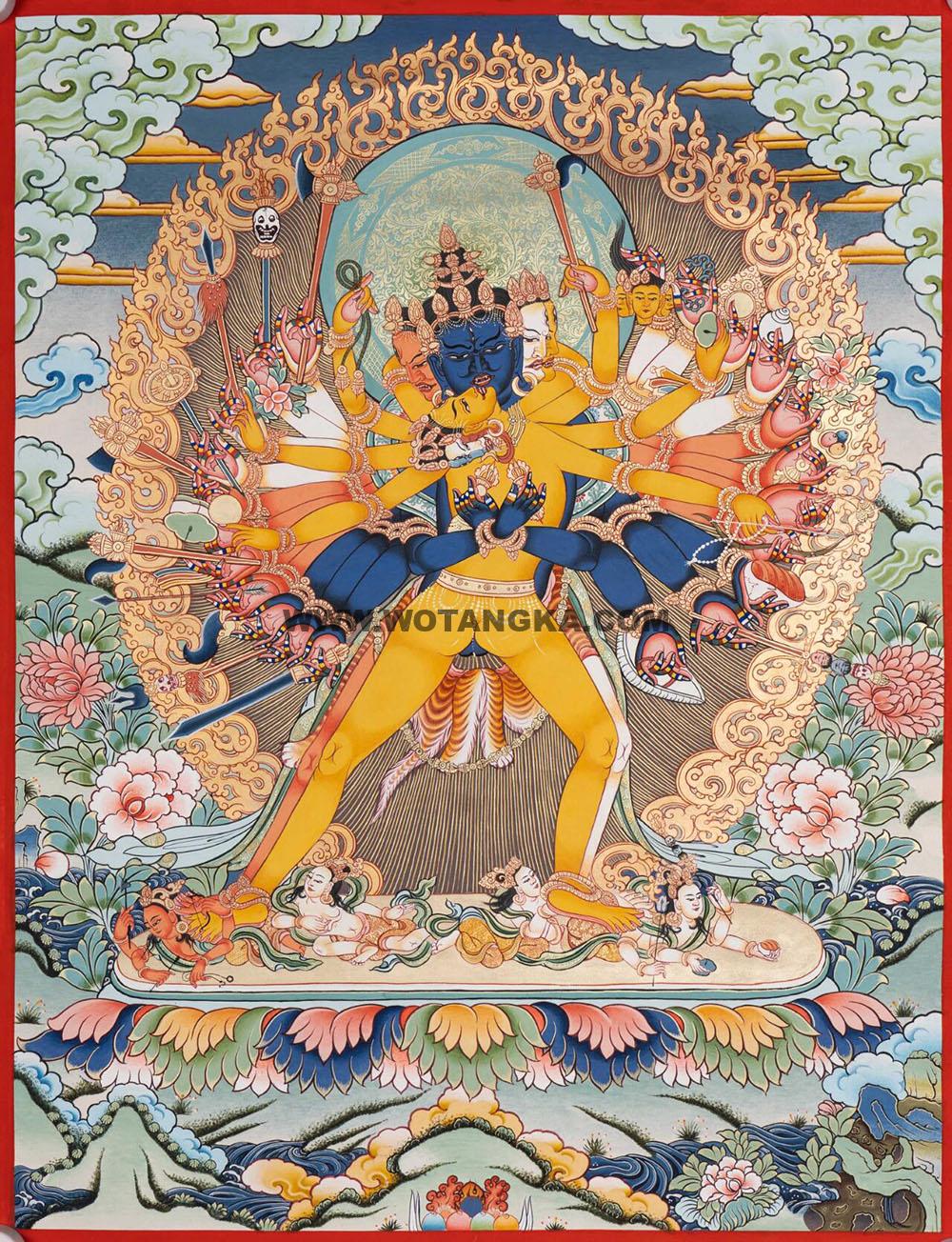 编号188-308825:彩绘唐卡-时轮金刚(60*45CM左右)