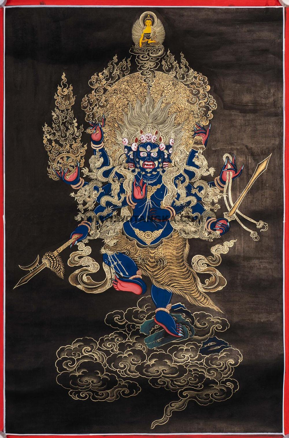 编号188-340570:黑金唐卡-秽迹金刚(80*50CM左右)