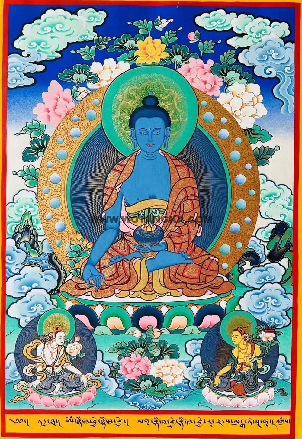 编号188-369460:彩绘唐卡-药师佛(70*50CM左右)