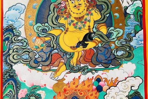 编号188-406306：彩绘唐卡-黄财神（70*50CM左右）