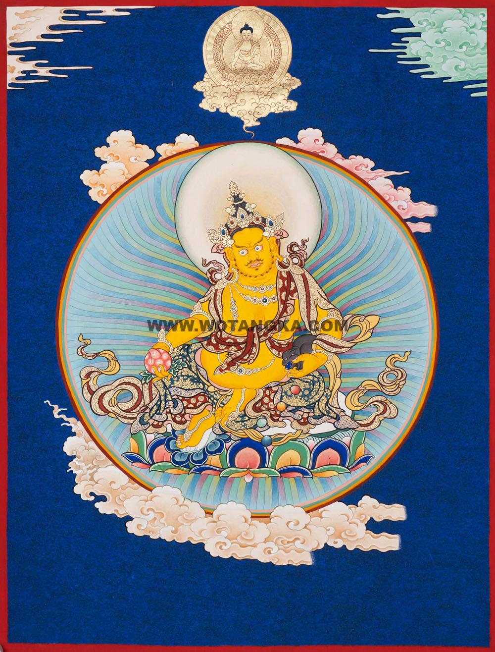 热贡-扎西·画院:彩绘唐卡-黄财神(60*45CM左右)