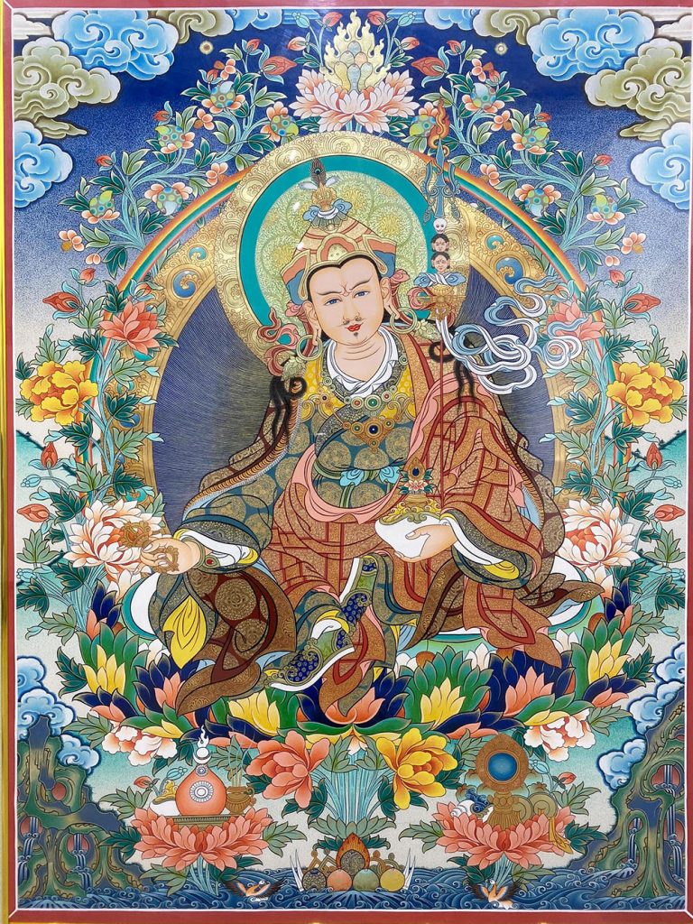 编号188-790113：彩绘唐卡-莲花生大士（60*45CM左右）