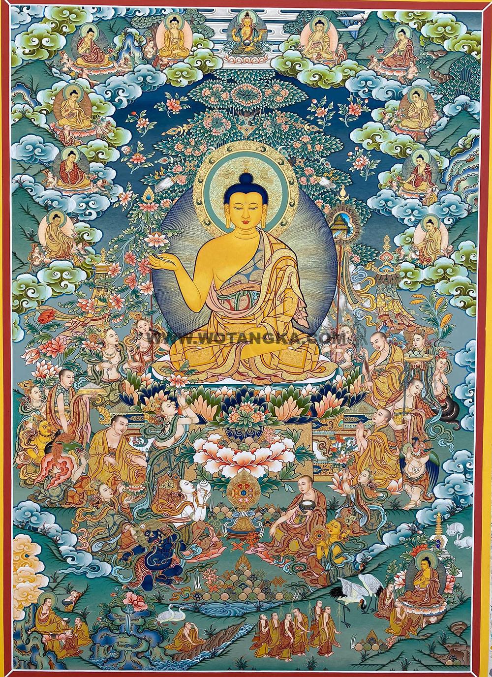 编号188-820890:彩绘唐卡-释迦牟尼佛(120*90CM左右)