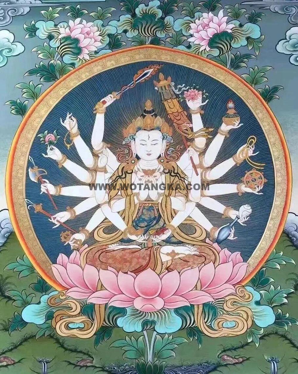 热贡-扎西·画院:彩绘唐卡-准提佛母(60*45CM左右)