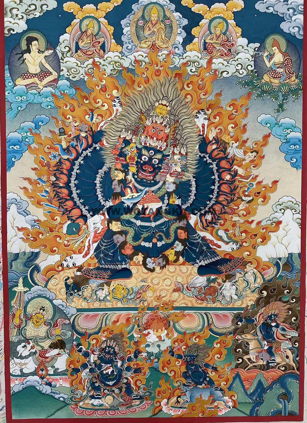 编号188-863918:彩绘唐卡-大威德金刚(100*70CM左右)