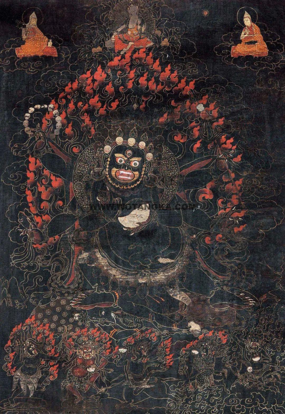 沃唐卡编号AC49487:六臂玛哈嘎拉