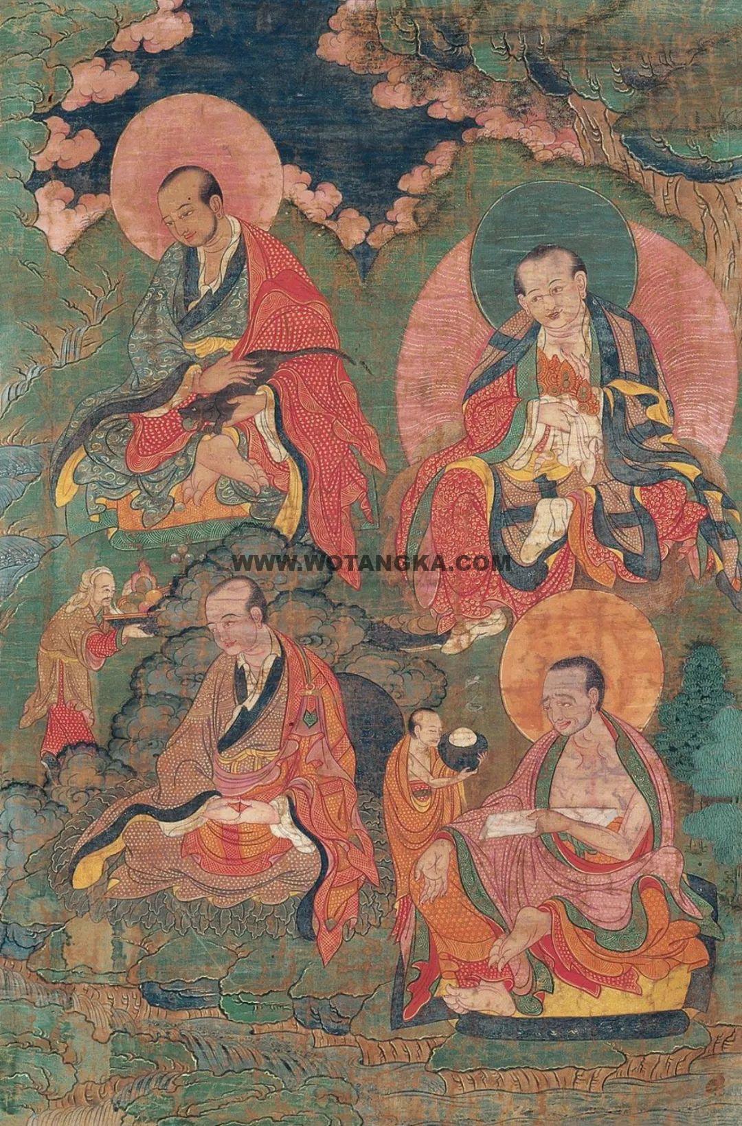 沃唐卡编号AC70840：四罗汉