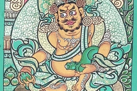 编号118-1722335：绿金小唐卡-黄财神（长方形·5*4CM左右）