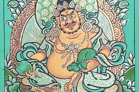 编号118-1875146：绿金小唐卡-黄财神（长方形·5*4CM左右）