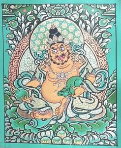 编号118-2061909：绿金小唐卡-黄财神（长方形·5*4CM左右）