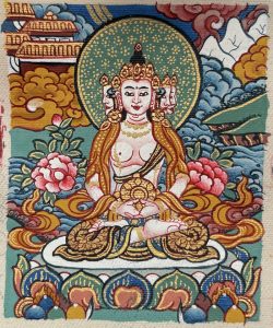 编号118-3822133:彩绘小唐卡-四面大日如来(长方形·5*4CM左右)