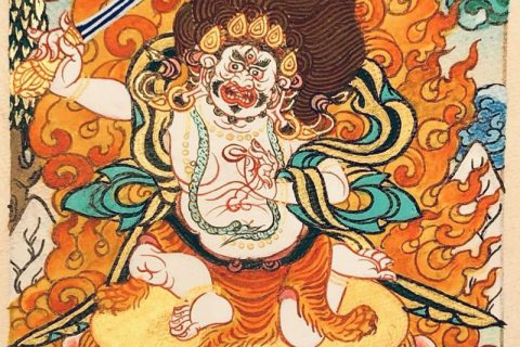 编号118-4345164：彩绘小唐卡-不动明王（长方形·5*4CM左右）