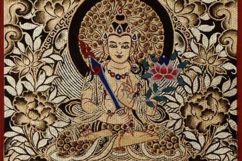 编号118-5499927：黑金小唐卡-虚空藏菩萨（长方形·5*4CM左右）