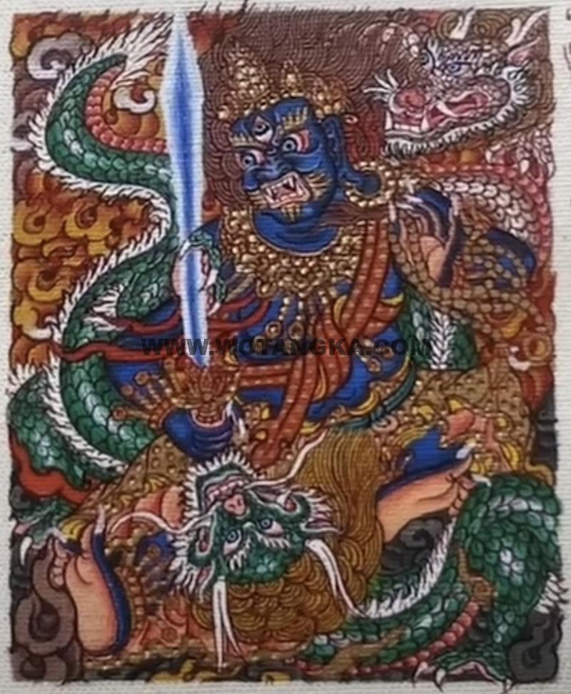 编号118-5548516：彩绘小唐卡-不动明王（长方形·5*4CM左右）