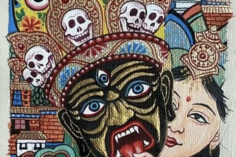 编号118-5759904：彩绘小唐卡-扎基拉姆（长方形·5*4CM左右）