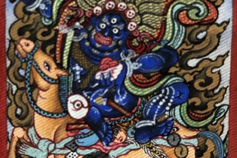 编号118-5966139：彩绘小唐卡-吉祥天母（长方形·5*4CM左右）