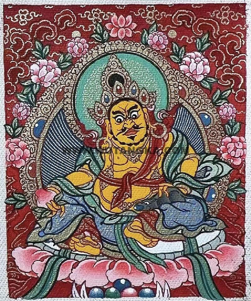 编号118-6880862：彩绘小唐卡-黄财神（长方形·5*4CM左右）