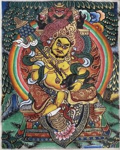 编号118-9232898：彩绘小唐卡-财宝天王（长方形·5*4CM左右）