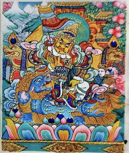 编号118-9564294：彩绘小唐卡-财宝天王（长方形·5*4CM左右）