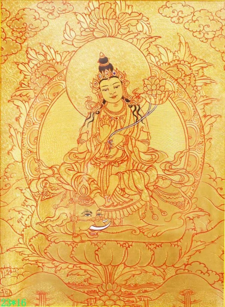 编号138-114664：黄金唐卡-普贤菩萨（23*16CM左右）