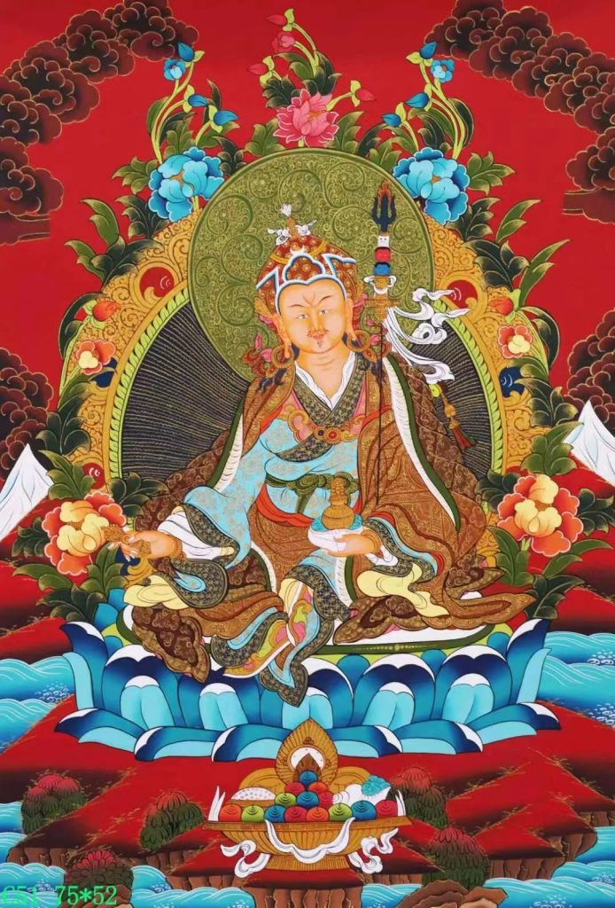 编号138-153433：彩绘唐卡-莲花生大士（75*52CM左右）