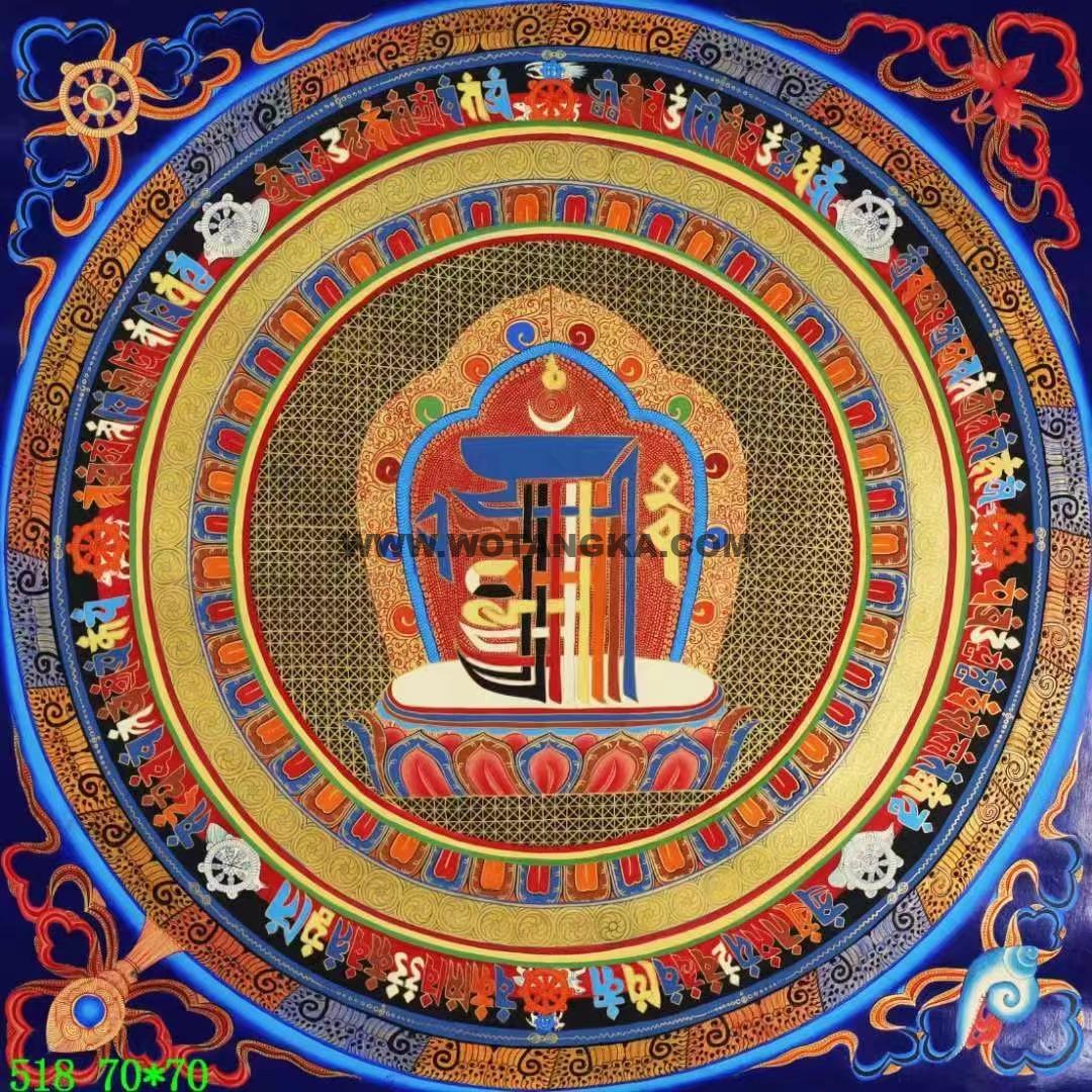 编号138-201122：彩绘唐卡-十相自在坛城（70*70CM左右）