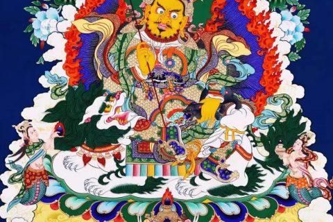 编号138-204660：彩绘唐卡-财宝天王（80*56CM左右）