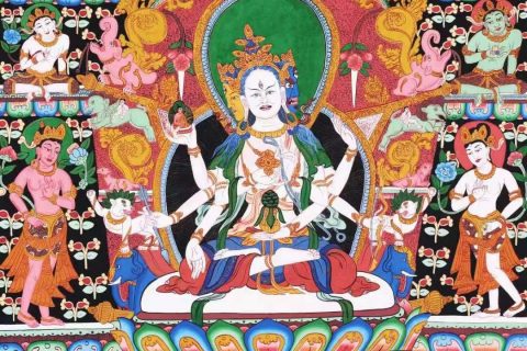 编号138-207587：彩绘唐卡-尊胜佛母（77*59CM左右）