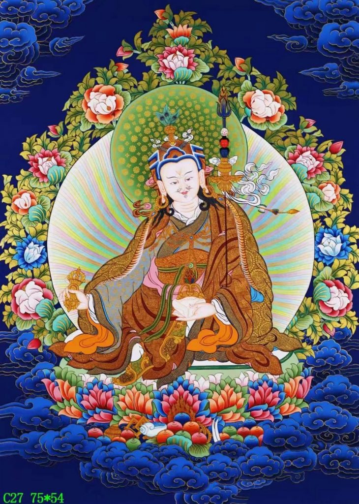 编号138-239511：彩绘唐卡-莲花生大士（75*54CM左右）