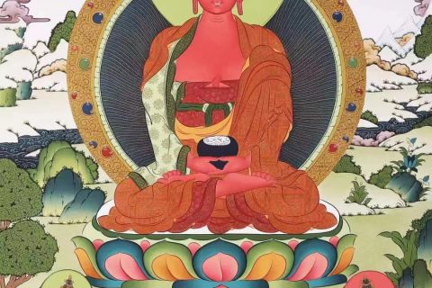 编号138-270962：彩绘唐卡-阿弥陀佛（75*50CM左右）