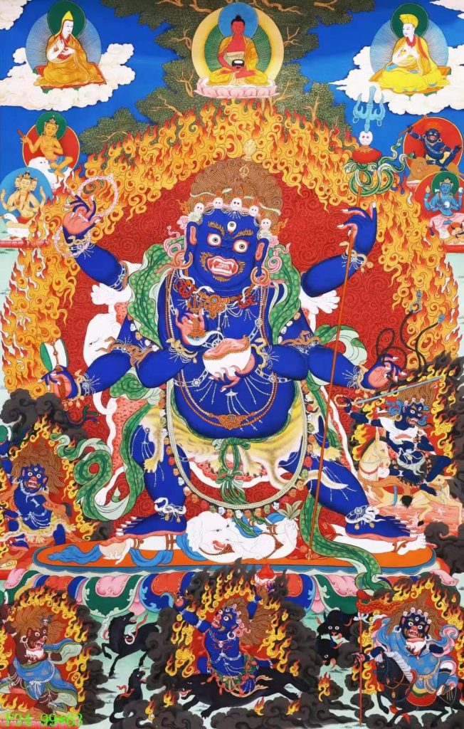编号138-354181：彩绘唐卡-六臂玛哈嘎拉（99*63CM左右）