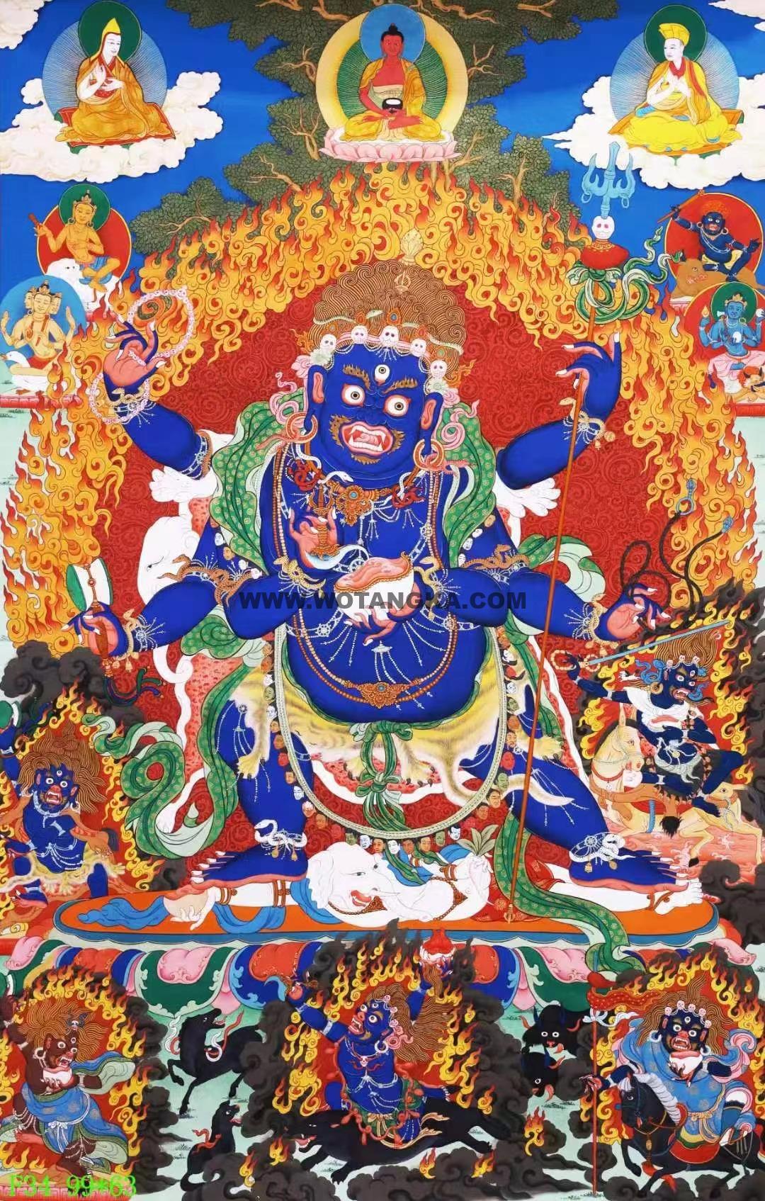 编号138-354181:彩绘唐卡-六臂玛哈嘎拉(99*63CM左右)