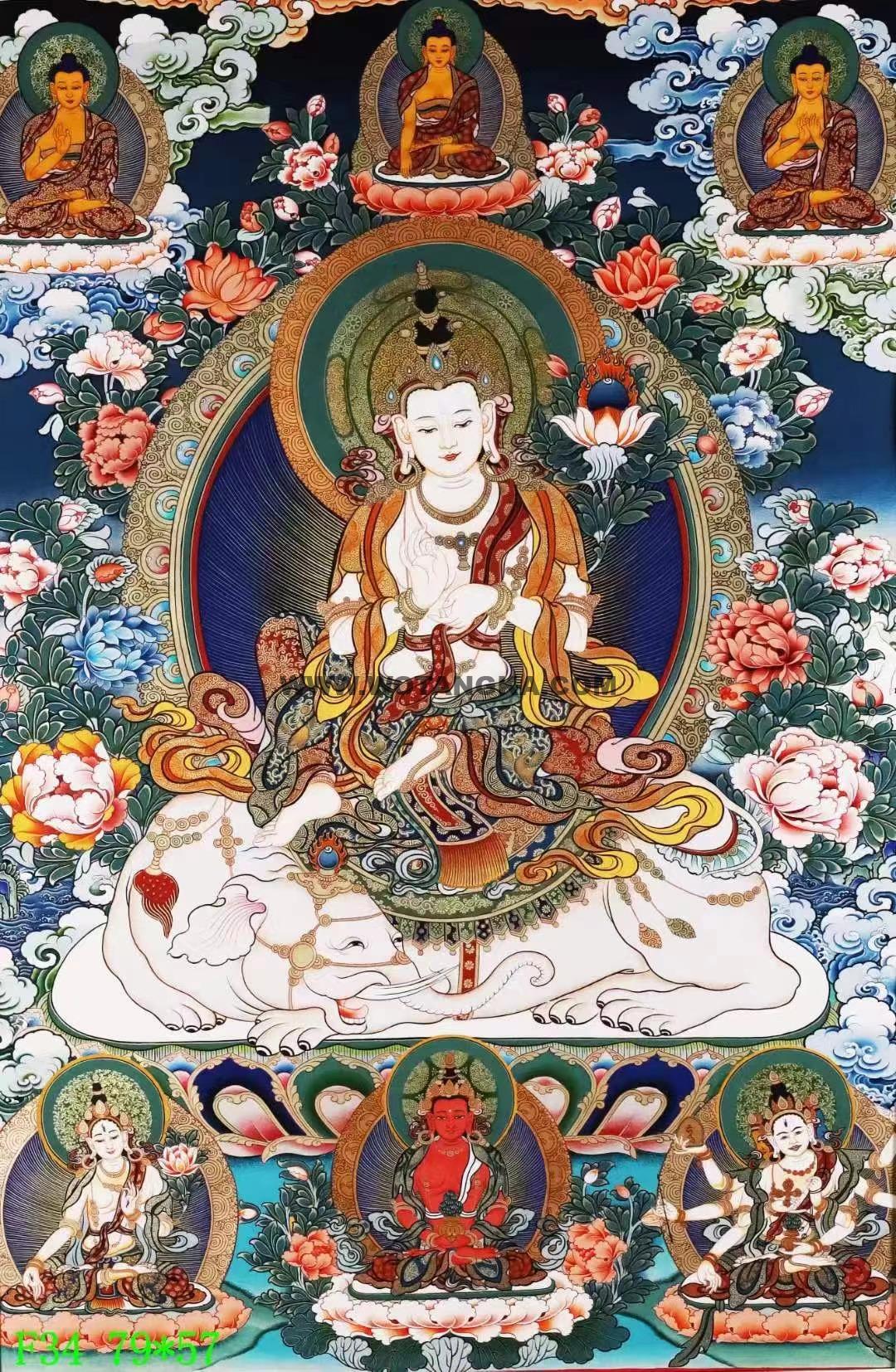 编号138-403675:彩绘唐卡-普贤菩萨(79*57CM左右)