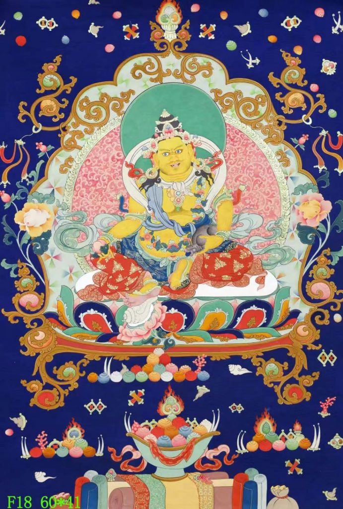 编号138-417552：彩绘唐卡-黄财神（60*41CM左右）