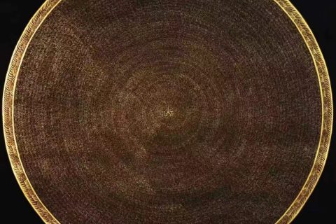 编号138-425124：黑金唐卡-六字真言坛城（100*100CM左右）