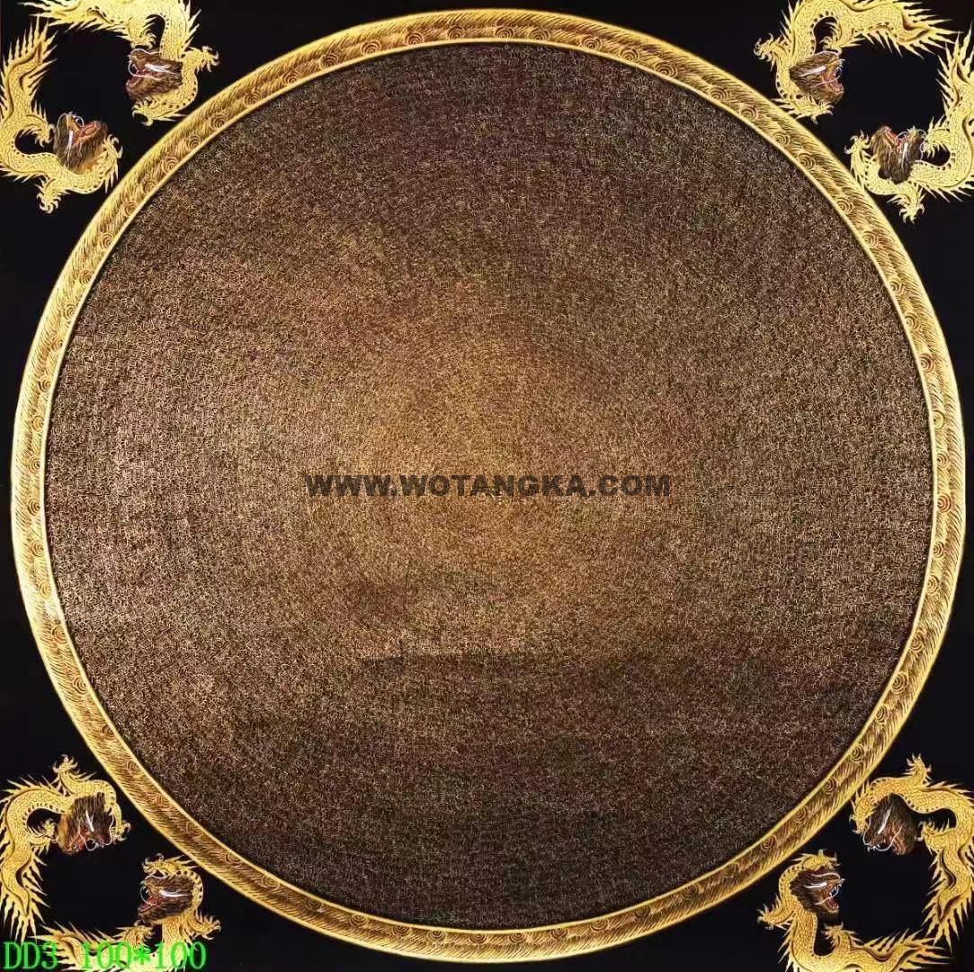 编号138-477421:黑金唐卡-六字真言坛城(100*100CM左右)